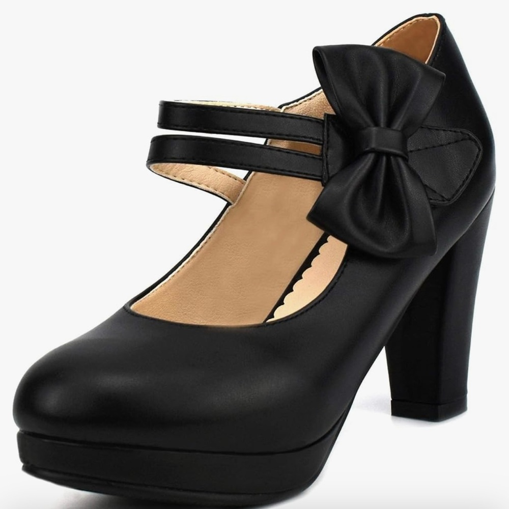 Cute Mary Jane style heels with bow